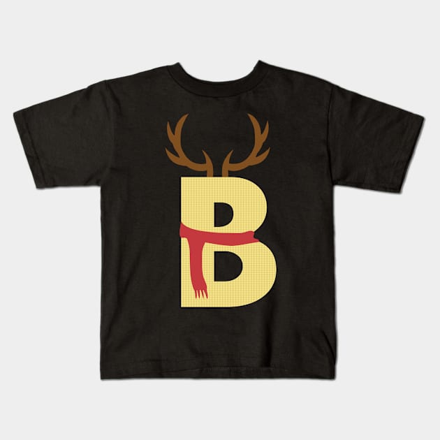 Letter B Christmas Kids T-Shirt by amitsurti